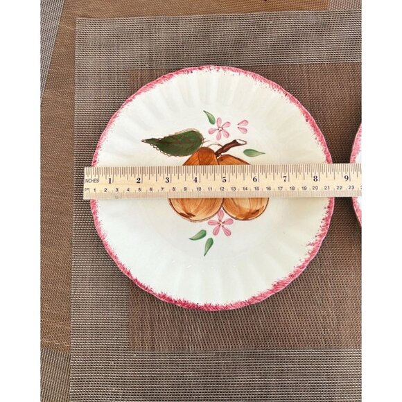 Set of 2 Blue Ridge Pottery Pear Luncheon Salad Plates Country Fair Red 1950s - Picture 4 of 4